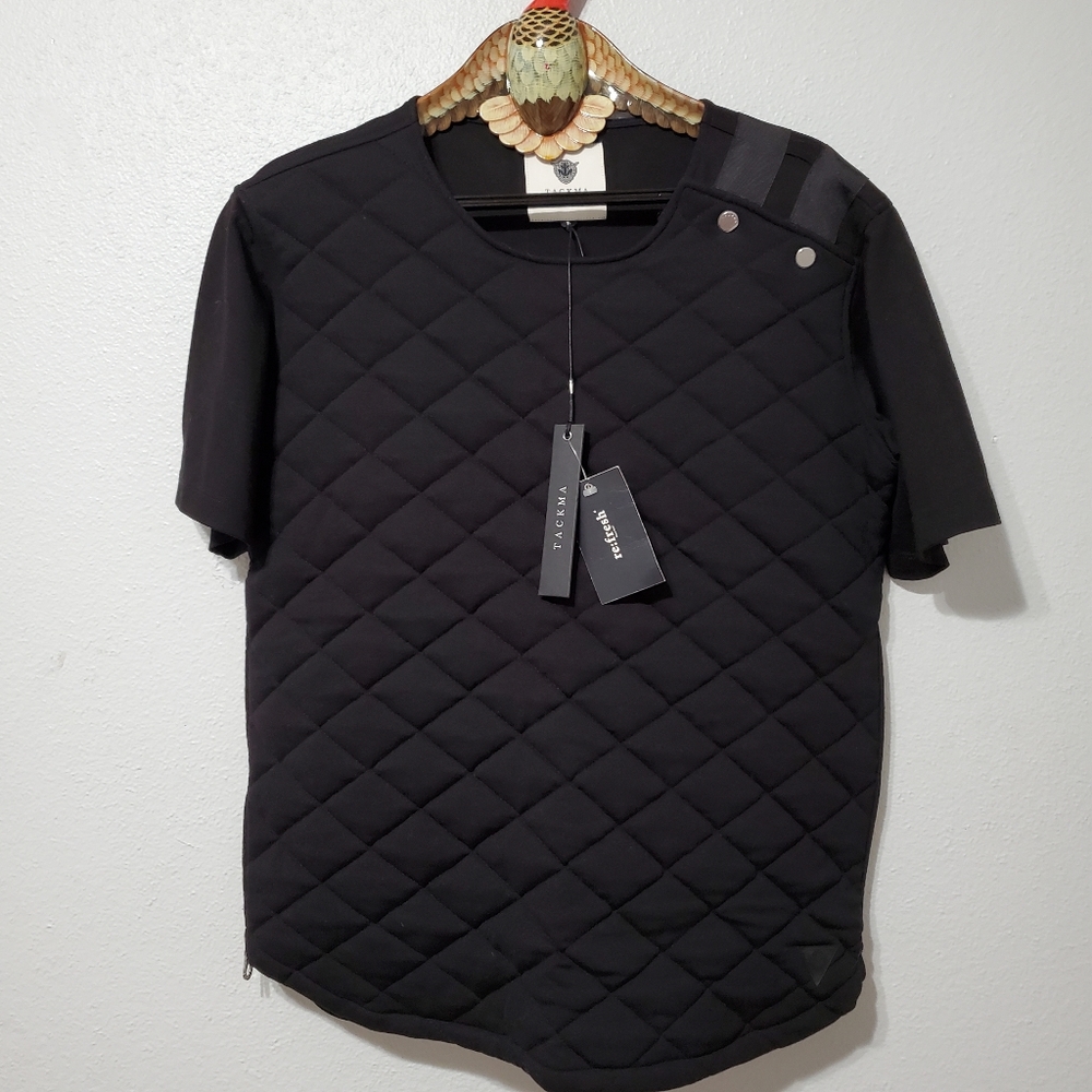 Tackma Unisex Quilted Black Sweatshirt Size Medium